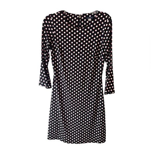 Tommy Hilfiger Dresses & Skirts - Tommy Hilfiger Women Polka Dot Bell Sleeve Sheath Midi Dress Black White Size 2